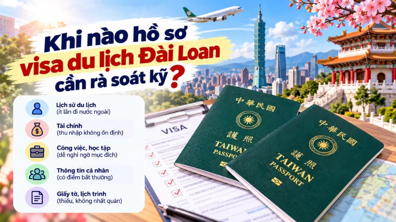 Khi nào hồ sơ visa du lịch Đài Loan cần rà soát kỹ?