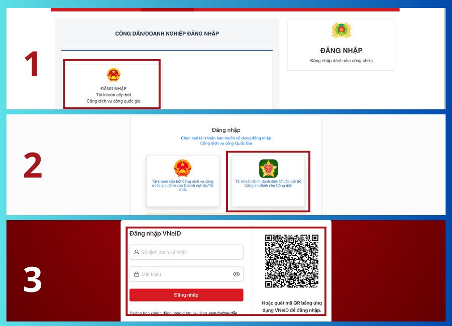 Hướng dẫn nộp hồ sơ xin giấy CT07 và CT08 online bước 1
