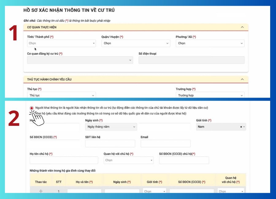 Hướng dẫn nộp hồ sơ xin giấy CT07 và CT08 online bước 3