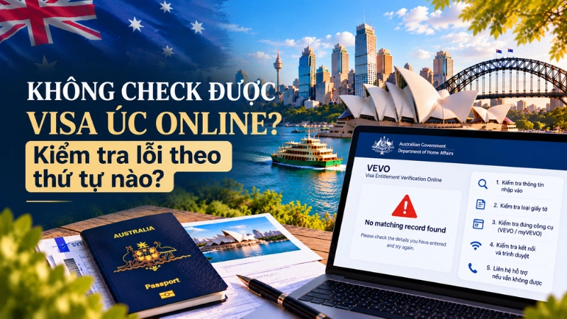 Không check được visa Úc online: Kiểm tra lỗi theo thứ tự nào?