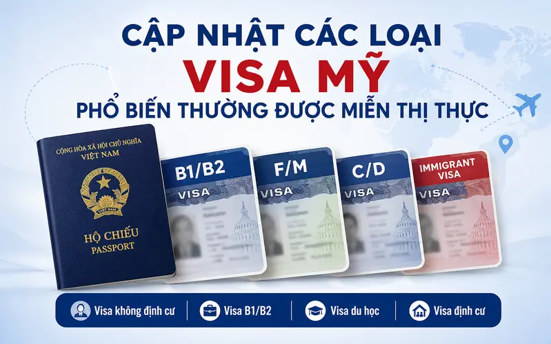 Cập nhật các loại visa Mỹ có thể dùng để miễn thị thực