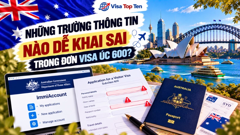Những trường thông tin nào dễ khai sai trong đơn visa Úc 600?