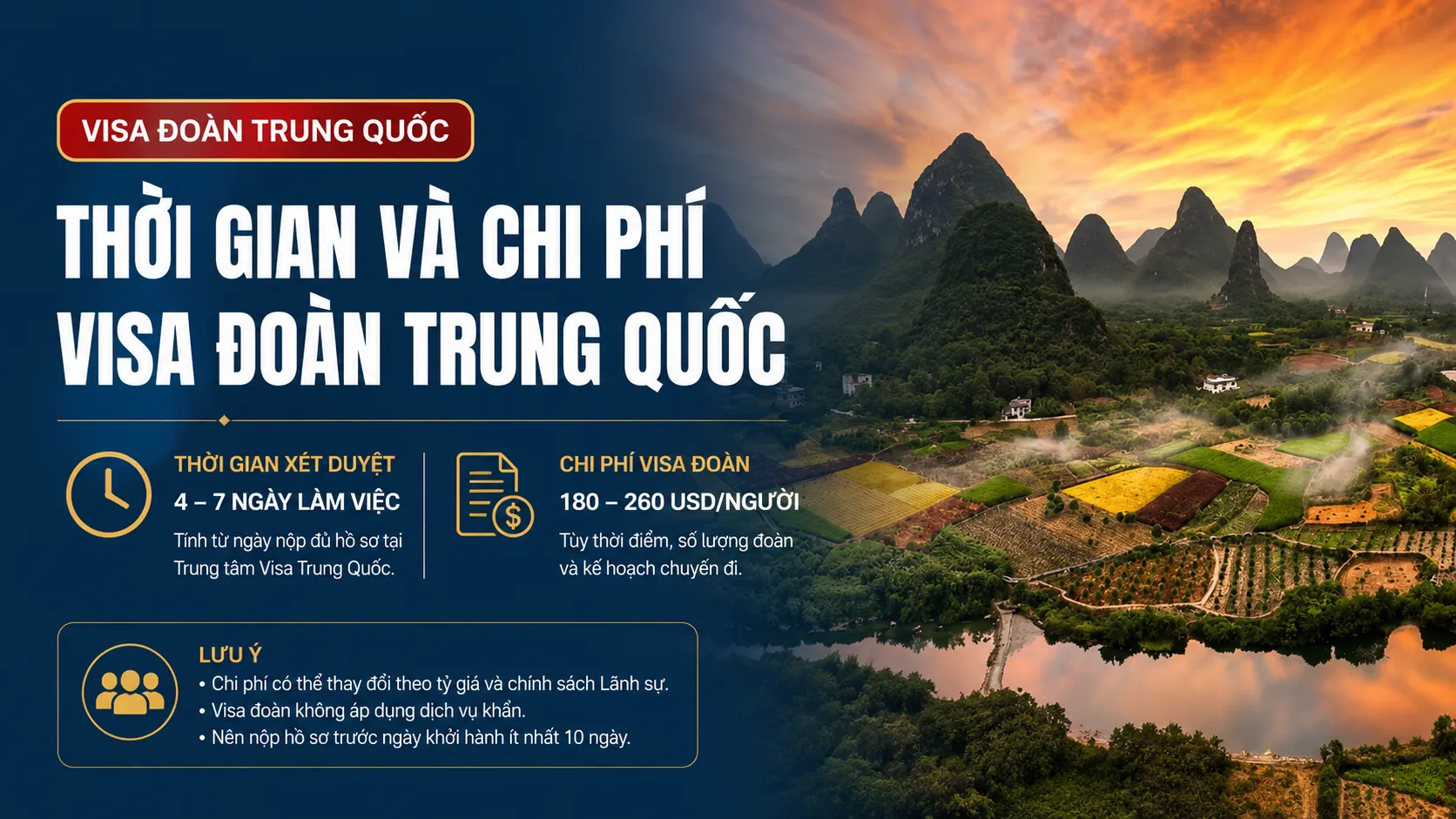 Thời gian và chi phí visa đoàn Trung Quốc