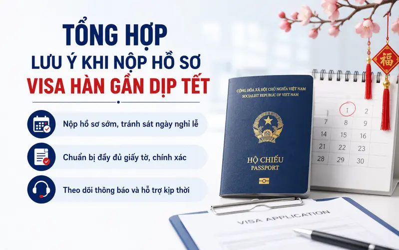 Lưu ý khi nộp hồ sơ xin visa Hàn cận Tết dương lịch
