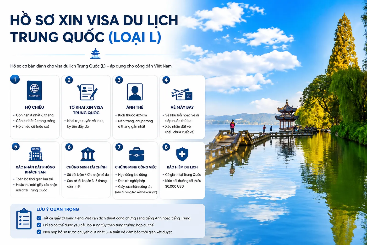 Hồ sơ xin visa du lịch Trung Quốc L