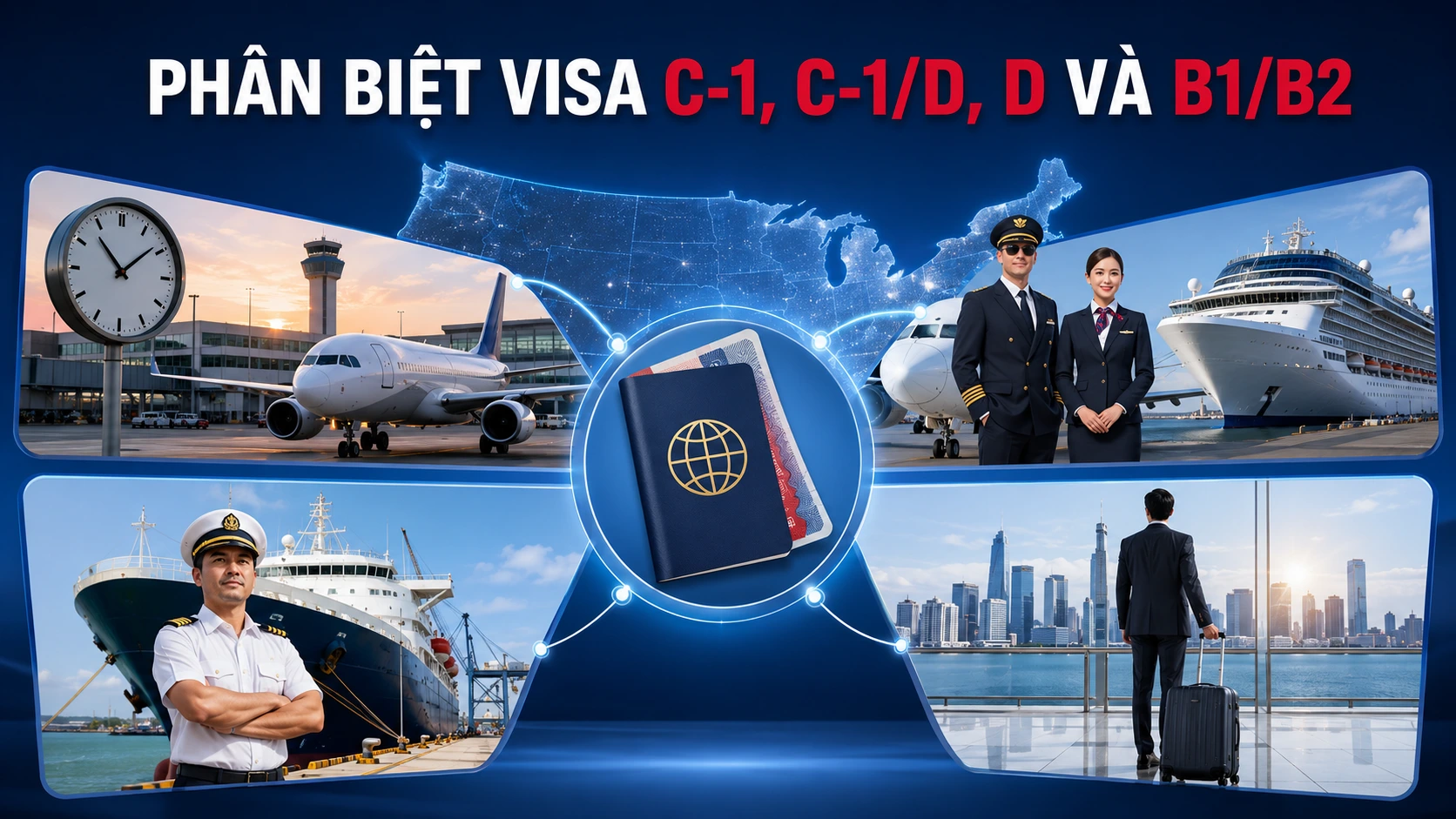Phân biệt visa C-1, C-1/D, D và B1/B2