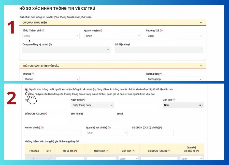Hướng dẫn xin giấy online CT07 và CT08
