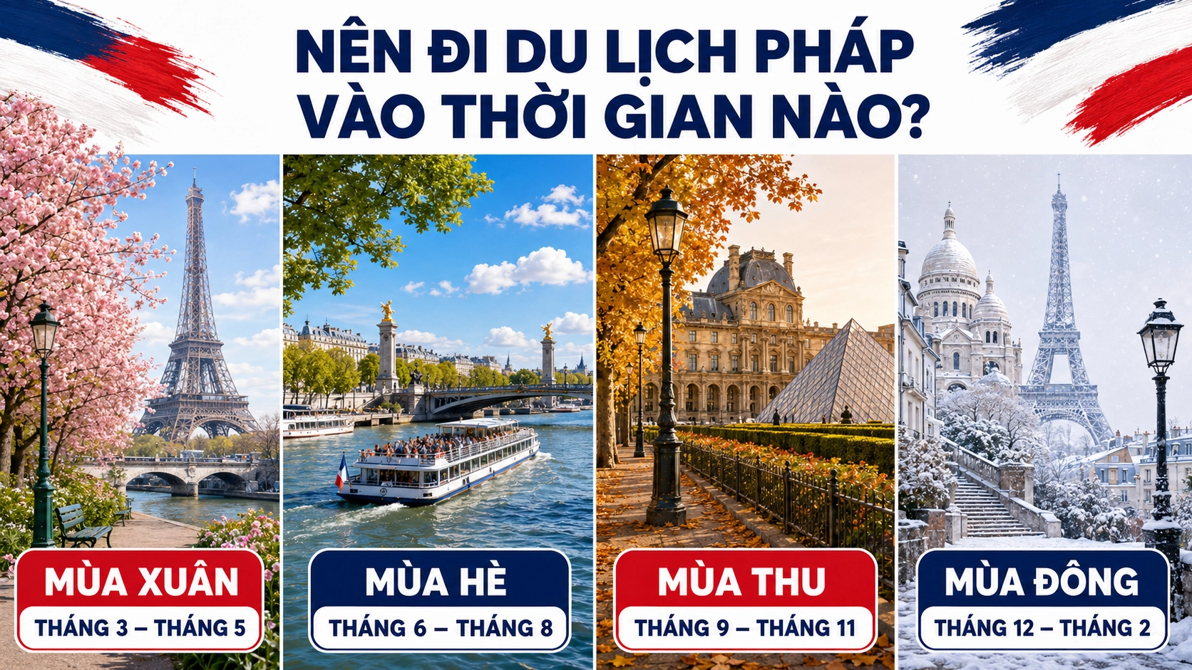 Nên đi du lịch Pháp vào thời gian nào