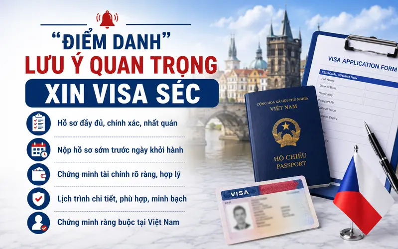 Một số lưu ý cần nắm khi xin visa Séc