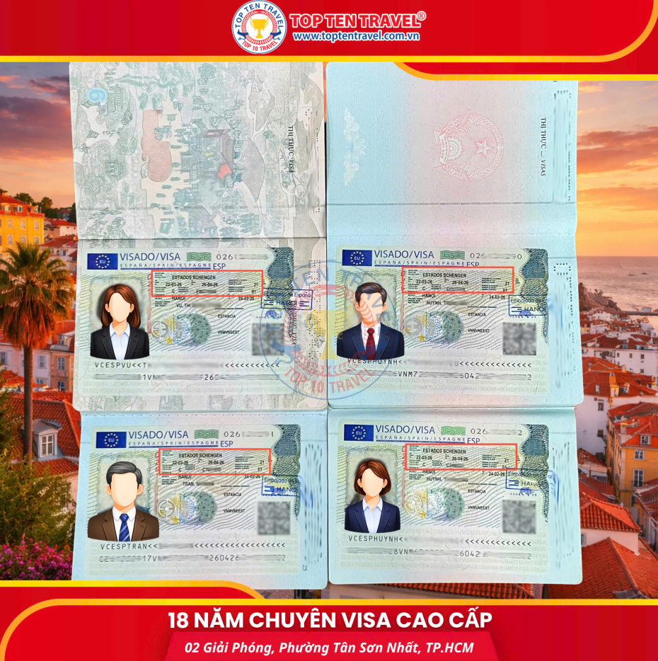 Visa Top Ten cung cấp dịch vụ visa Tây Ban Nha trọn gói, tối ưu tỷ lệ đậu