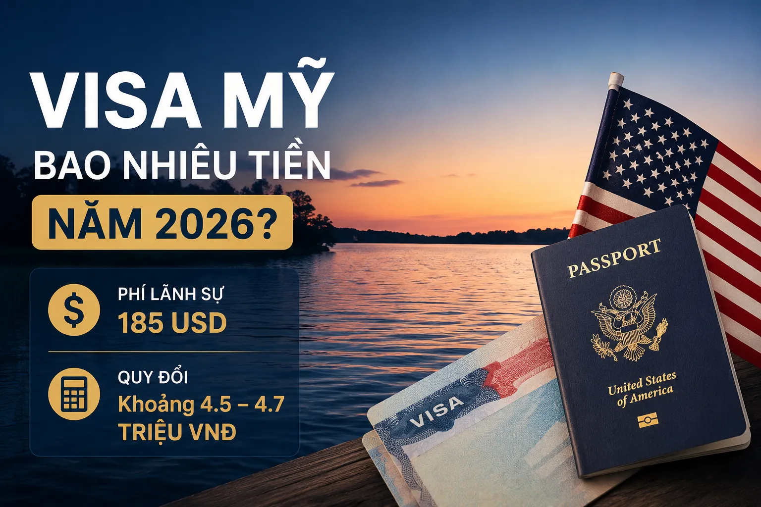 Visa Mỹ bao nhiêu tiền năm 2026?