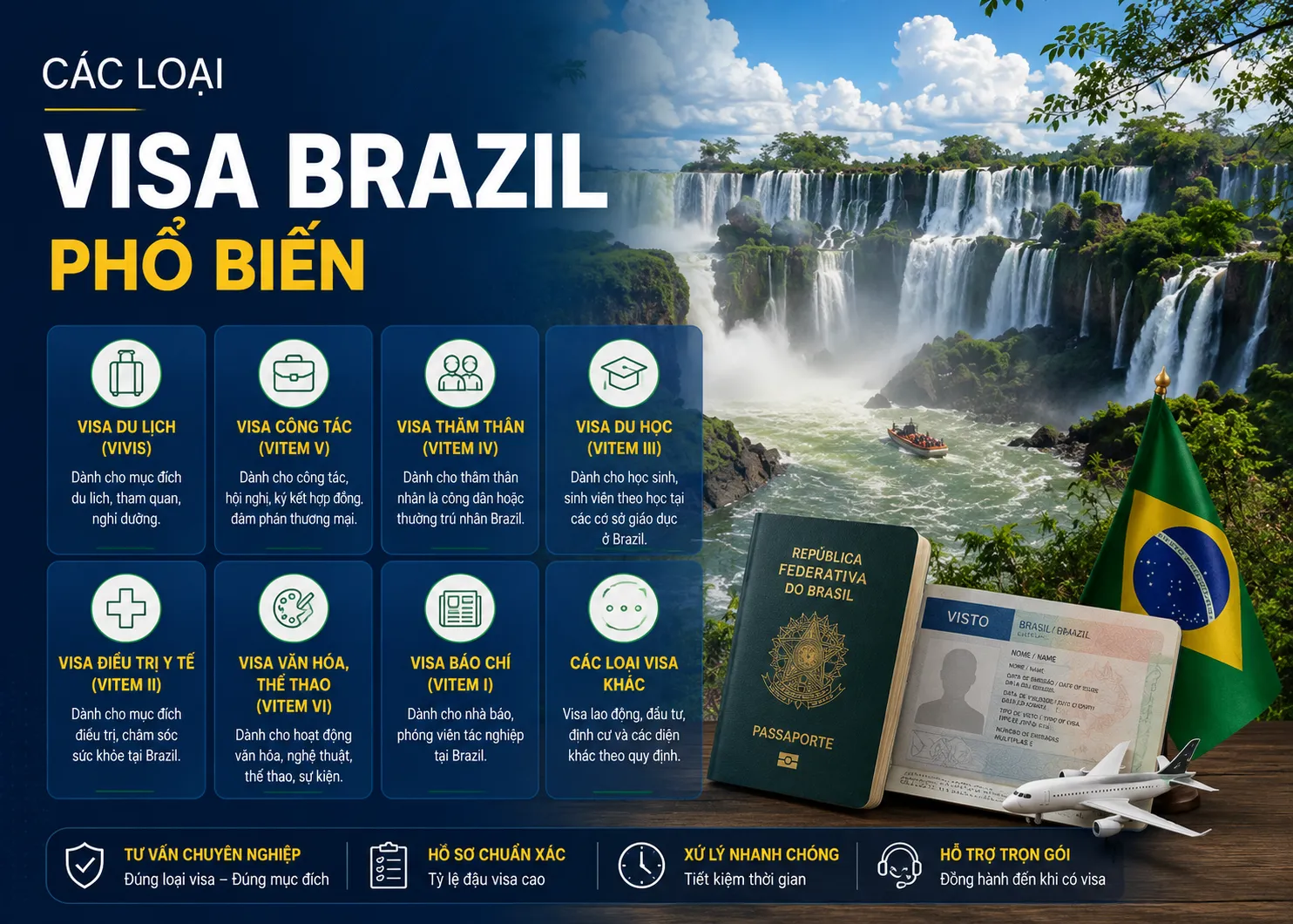 Các loại Visa Brazil phổ biến