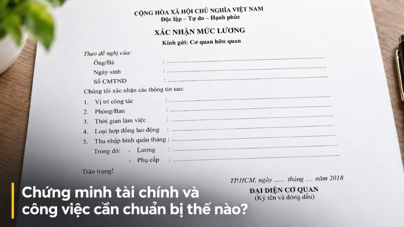 Chứng minh tài chính và công việc cần chuẩn bị thế nào?