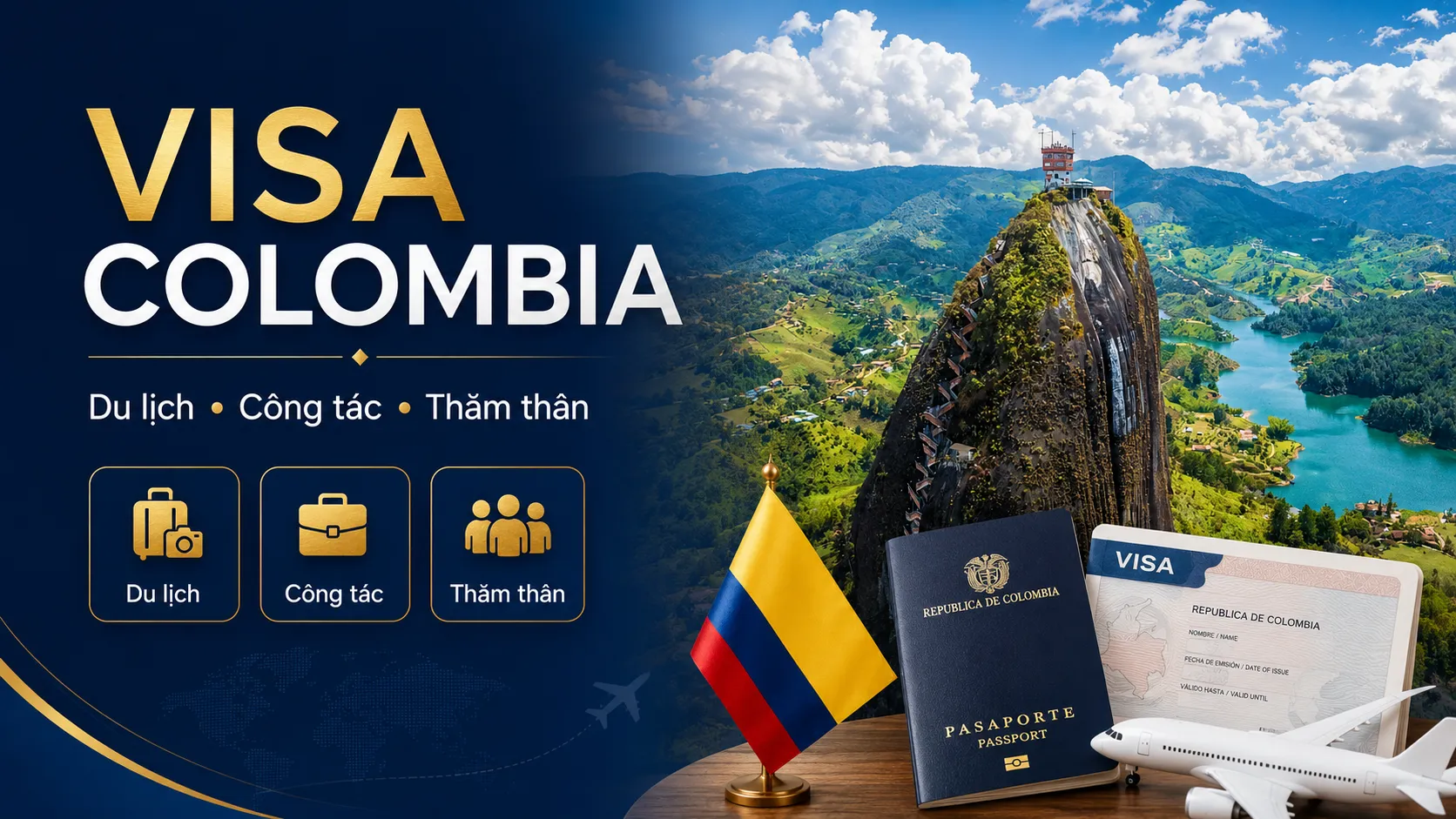 Visa du lịch, công tác và thăm thân Colombia