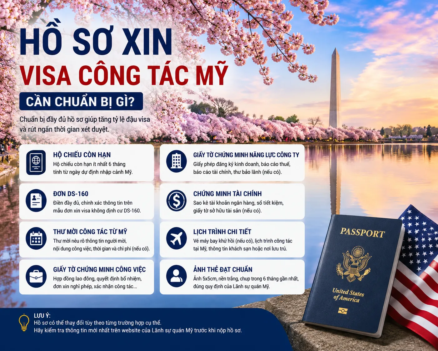 Hồ sơ xin visa công tác Mỹ cần chuẩn bị gì?
