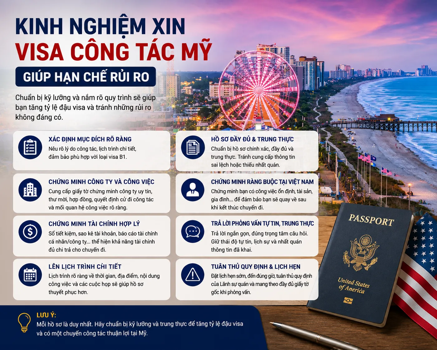 Kinh nghiệm xin visa công tác Mỹ giúp hạn chế rủi ro