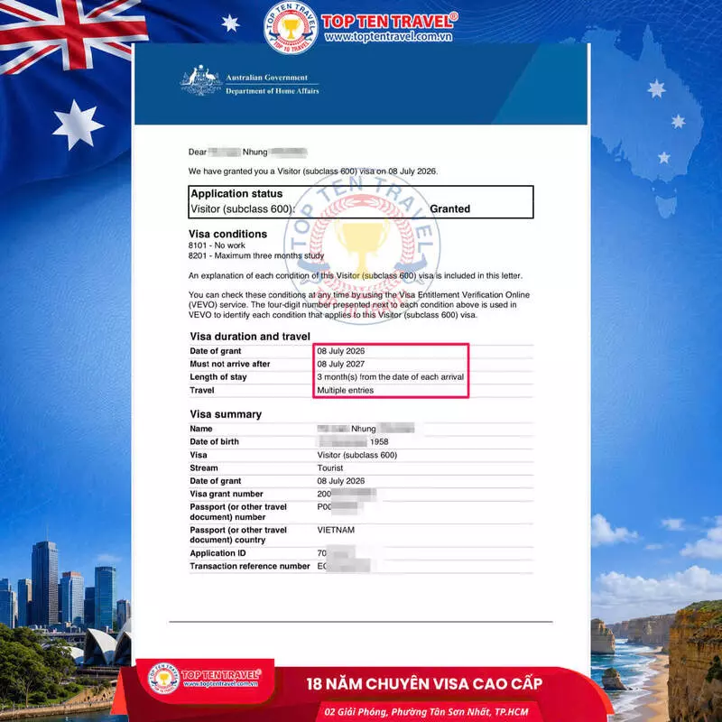 Visa Top Ten cung cấp dịch vụ visa Úc trọn gói với quy trình chuyên nghiệp