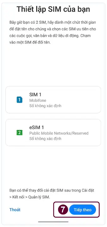 Cài đặt eSIM trên Android tại Việt Nam bước 7