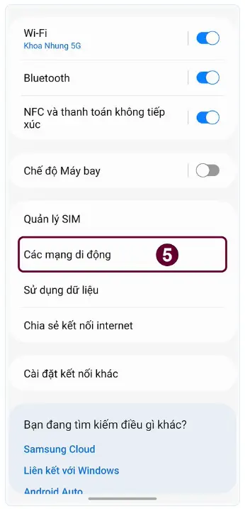 Cài đặt eSIM trên Android tại vùng du lịch bước 4