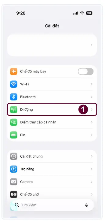 Cài đặt eSIM trên iOS tại Việt Nam bước 1