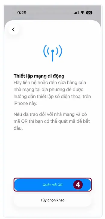 Cài đặt eSIM trên iOS tại Việt Nam bước 4
