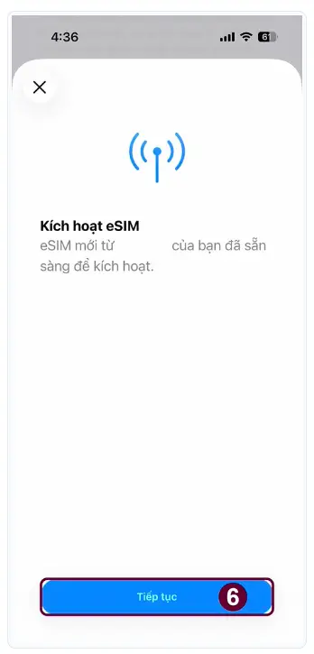 Cài đặt eSIM trên iOS tại Việt Nam bước 6