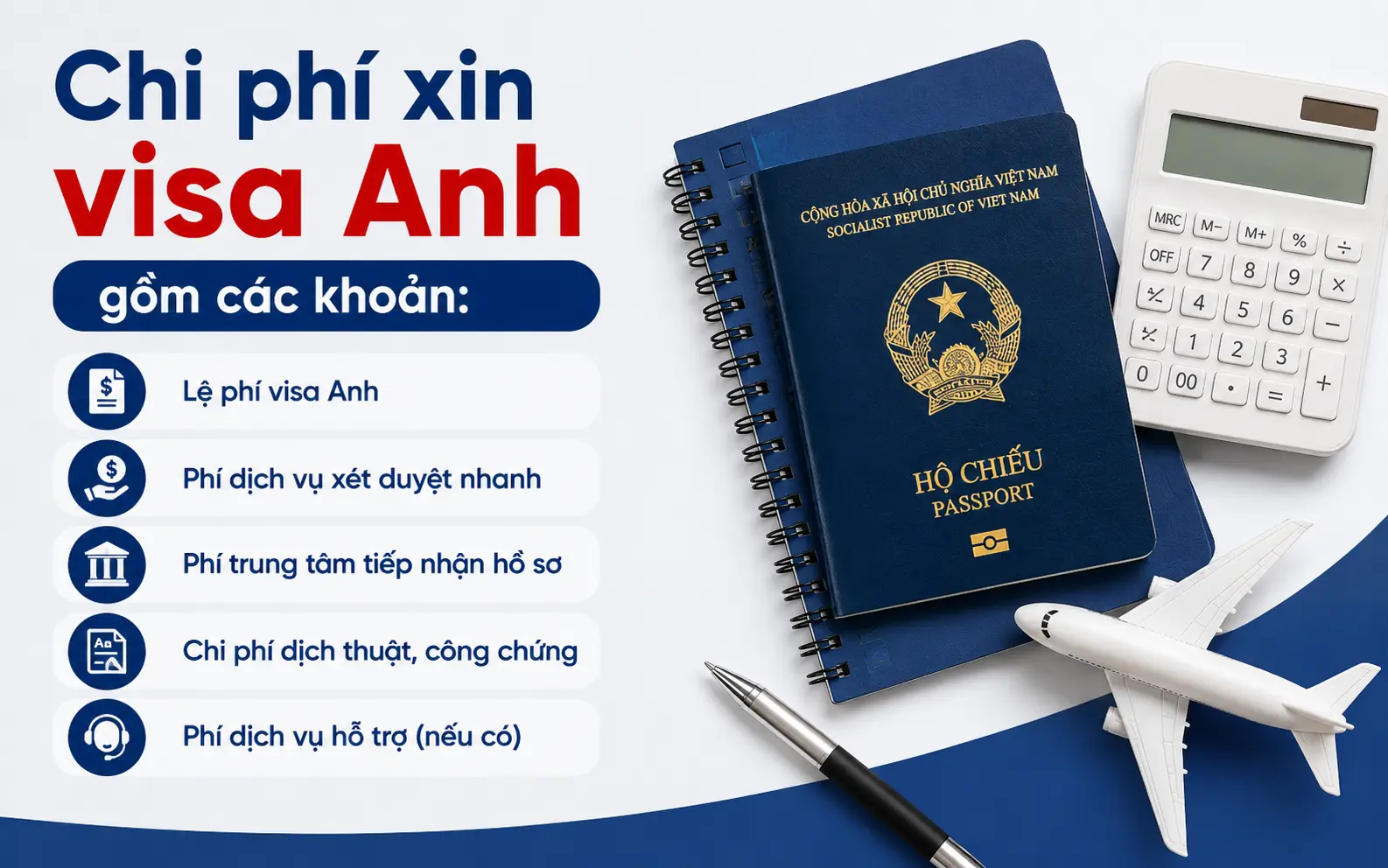 Cập nhật các khoản phí xin visa Anh