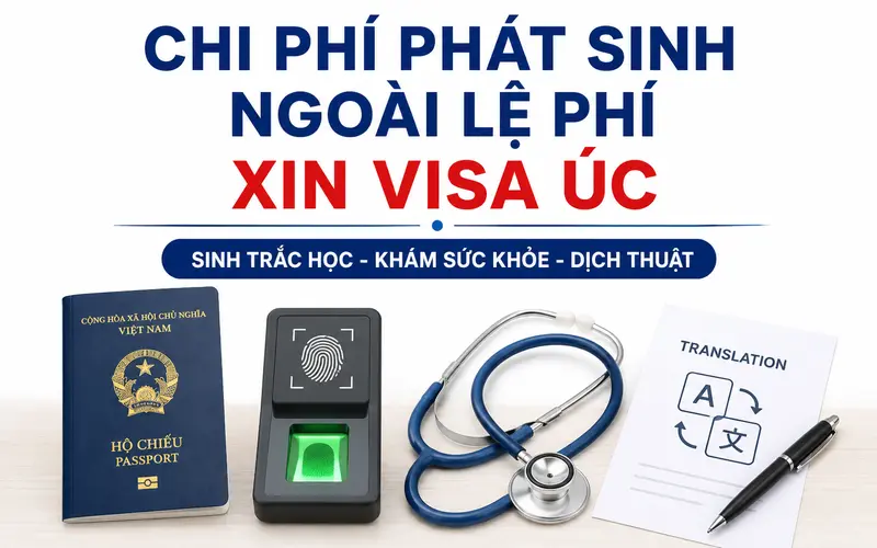 Chi phí phát sinh ngoài lệ phí visa Úc