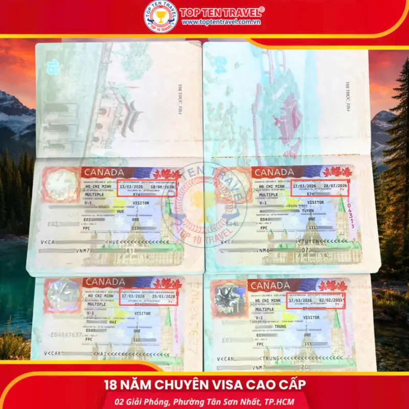 Cập nhật thời gian dán visa Canada