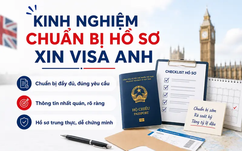 Kinh nghiệm chuẩn bị hồ sơ xin visa Anh hiệu quả