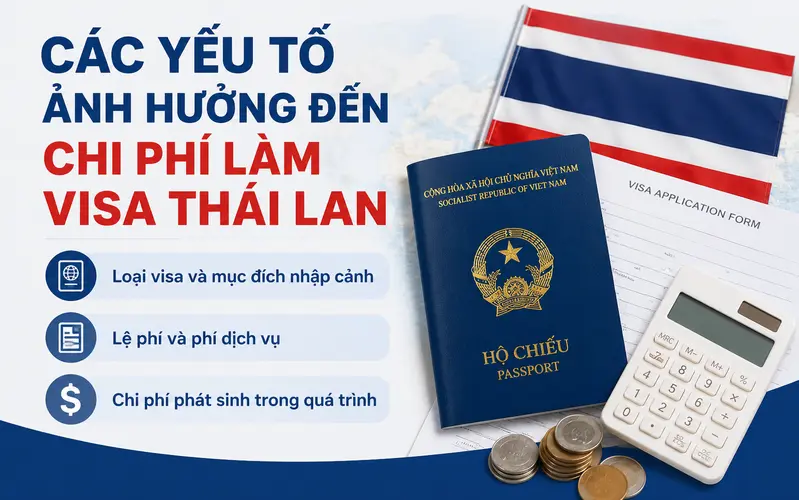 Những yếu tố cơ bản ảnh hưởng đến tổng chi phí xin visa Thái