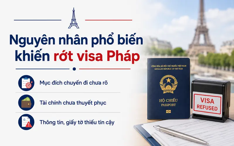 Lý do thường gặp khiến trượt visa Pháp