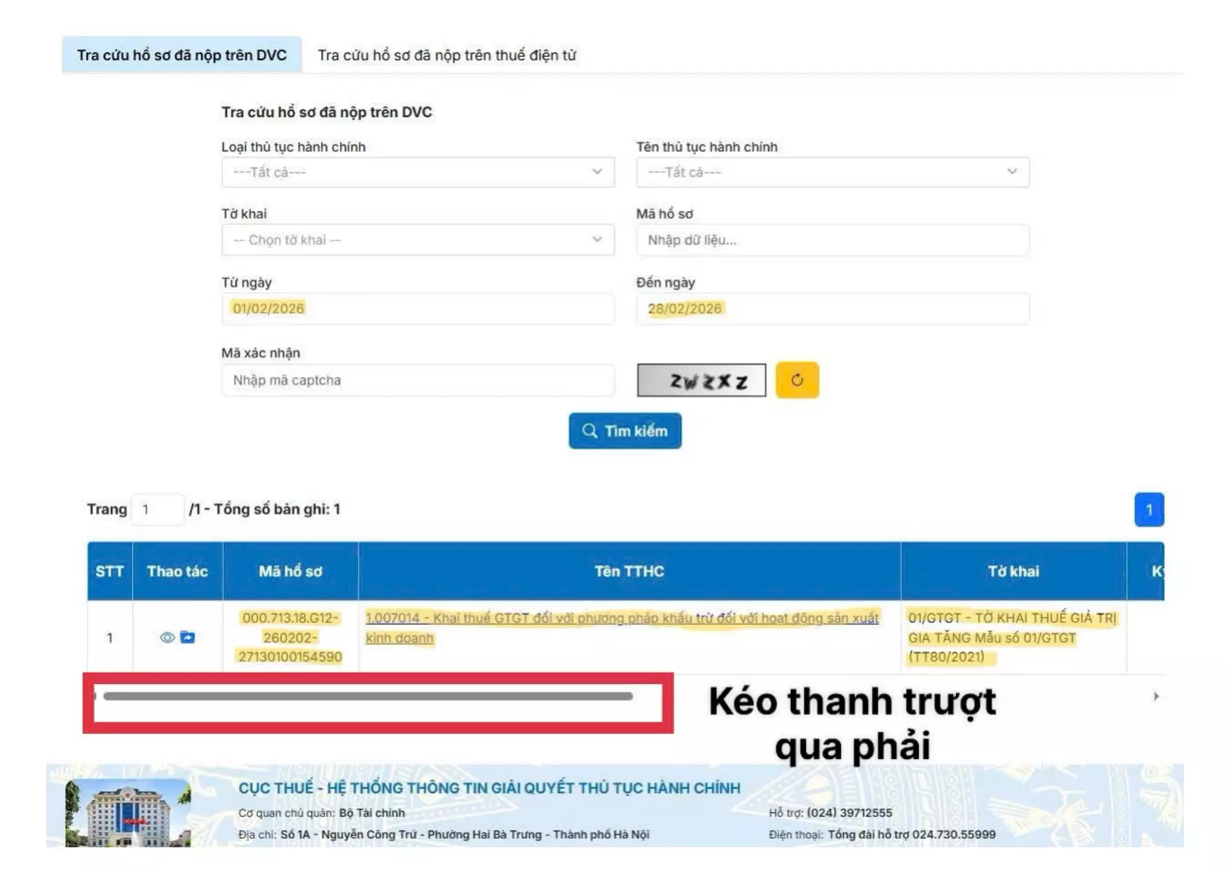 Bước 5 tra cứu hồ sơ trên Dịch vụ Công