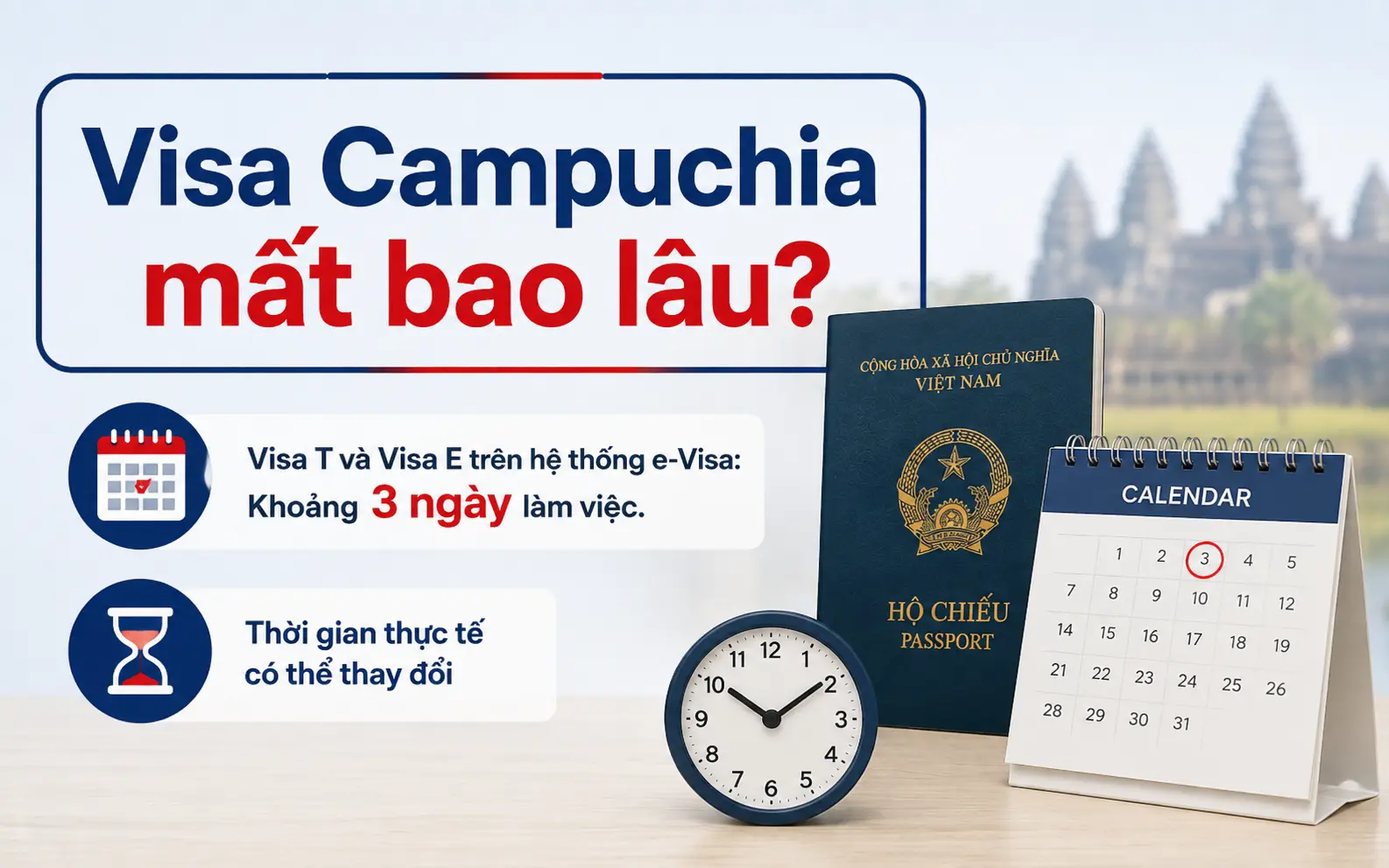 Thời gian xin visa Campuchia