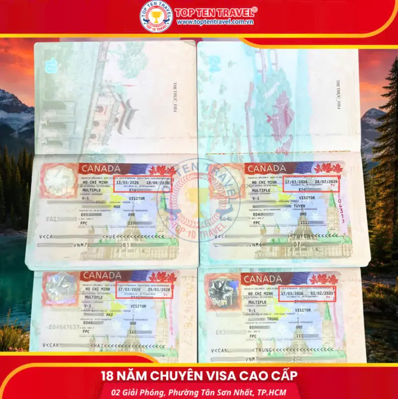 Visa Top Ten cung cấp dịch vụ visa Canada trọn gói, tối ưu tỷ lệ đậu