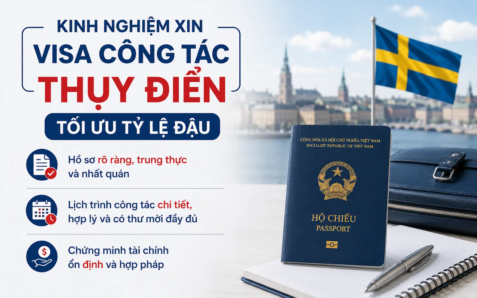 Lưu ý quan trọng khi xin visa công tác Thụy Điển
