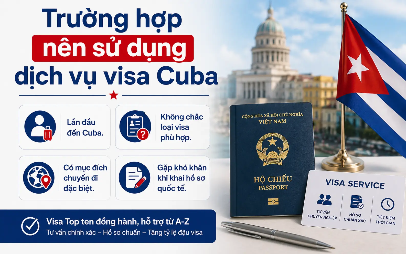 Trường hợp nên sử dụng dịch vụ visa Cuba