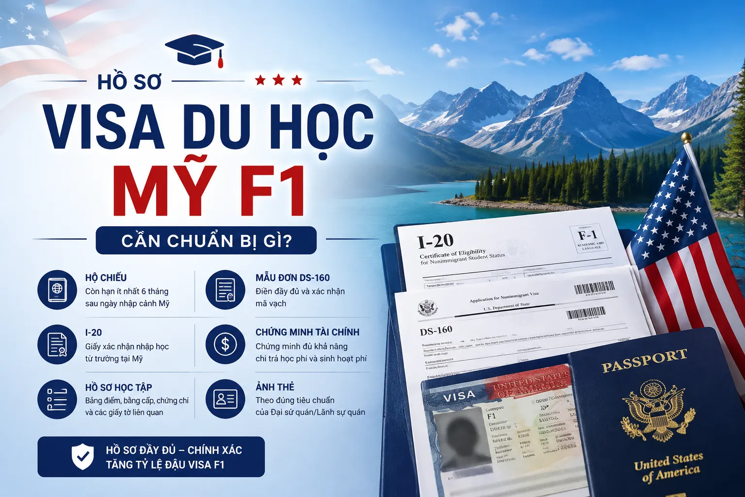 Hồ sơ xin Visa du học Mỹ F1 cần chuẩn bị gì?