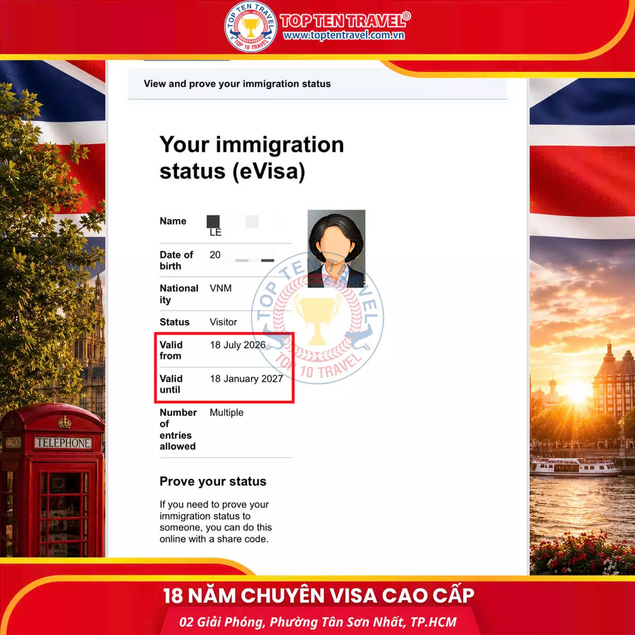 Visa Top Ten cung cấp dịch vụ visa Anh trọn gói với quy trình chuyên nghiệp