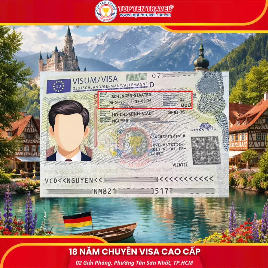 Visa Top Ten cung cấp dịch vụ visa du lịch Đức trọn gói, chuyên nghiệp