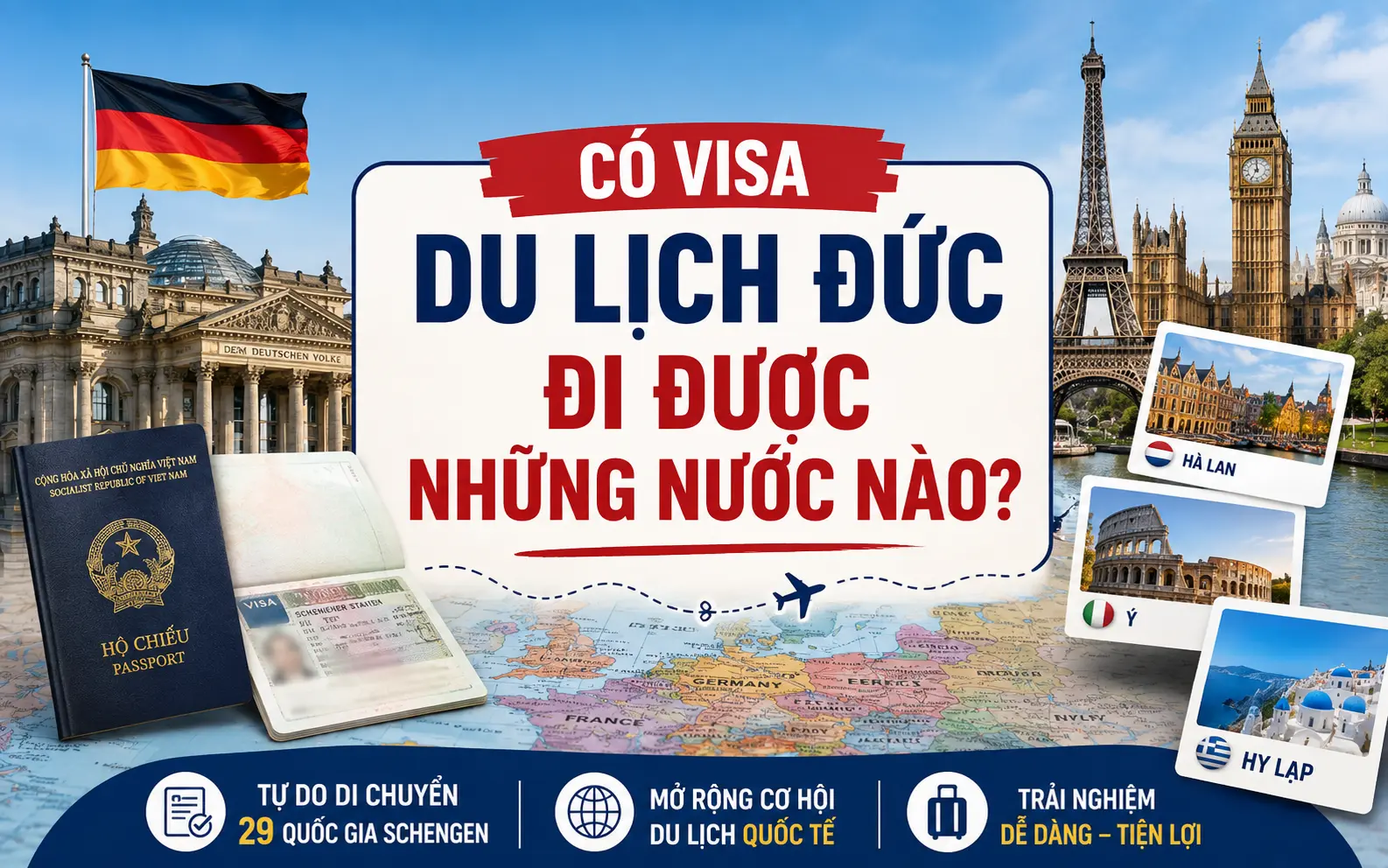 Cập nhật danh sách các nước có thể đi khi xin visa du lịch Đức