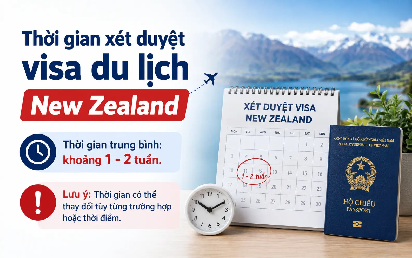 Cập nhật thời gian xét duyệt visa du lịch New Zealand