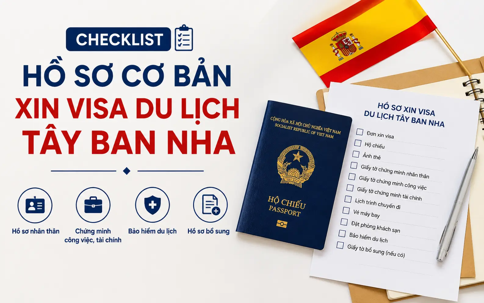 Tổng hợp hồ sơ xin visa du lịch Tây Ban Nha cơ bản