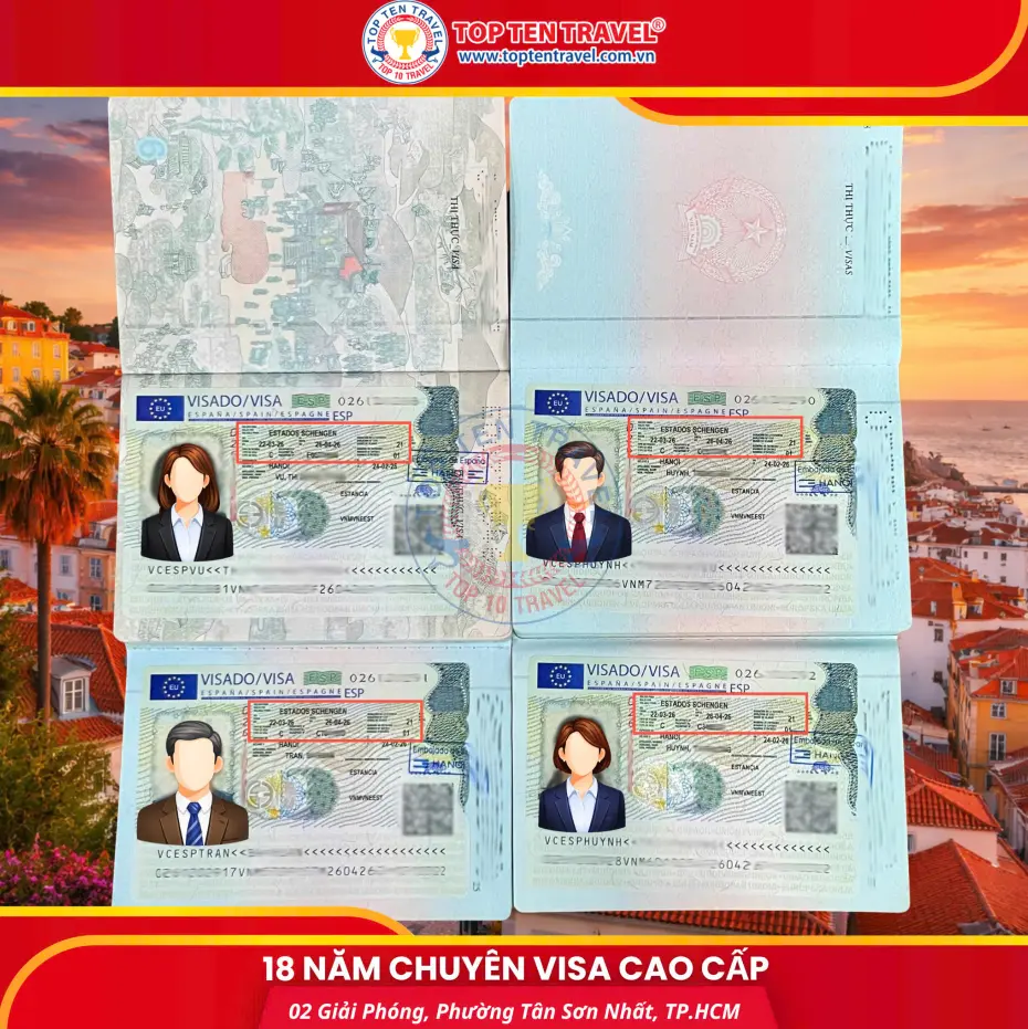 Visa Top Ten cung cấp dịch vụ visa Tây Ban Nha trọn gói