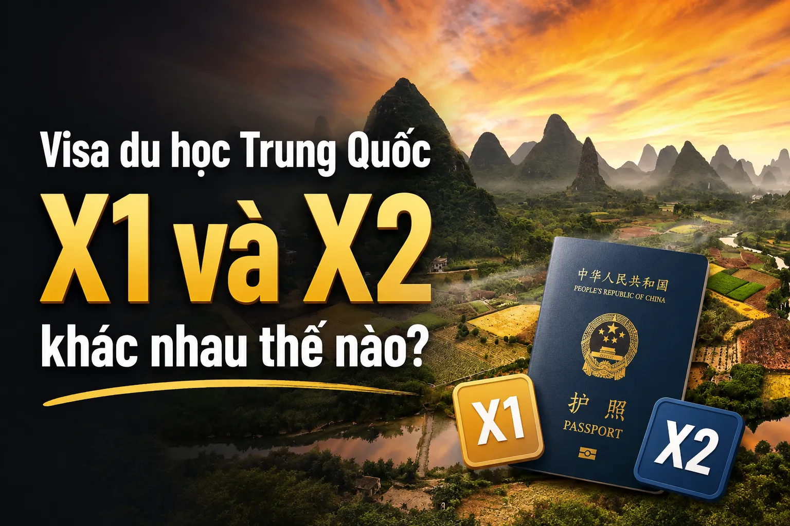 Phân biệt visa du học Trung Quốc X1 và X2