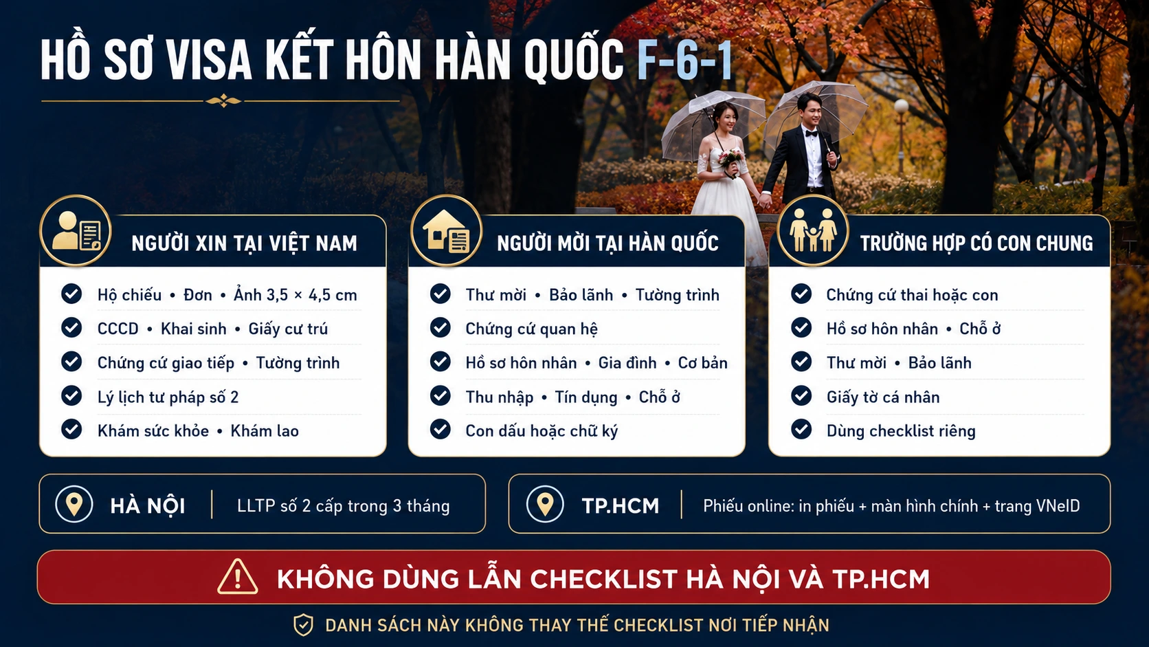 Checklist hồ sơ visa kết hôn Hàn Quốc của người xin và người mời