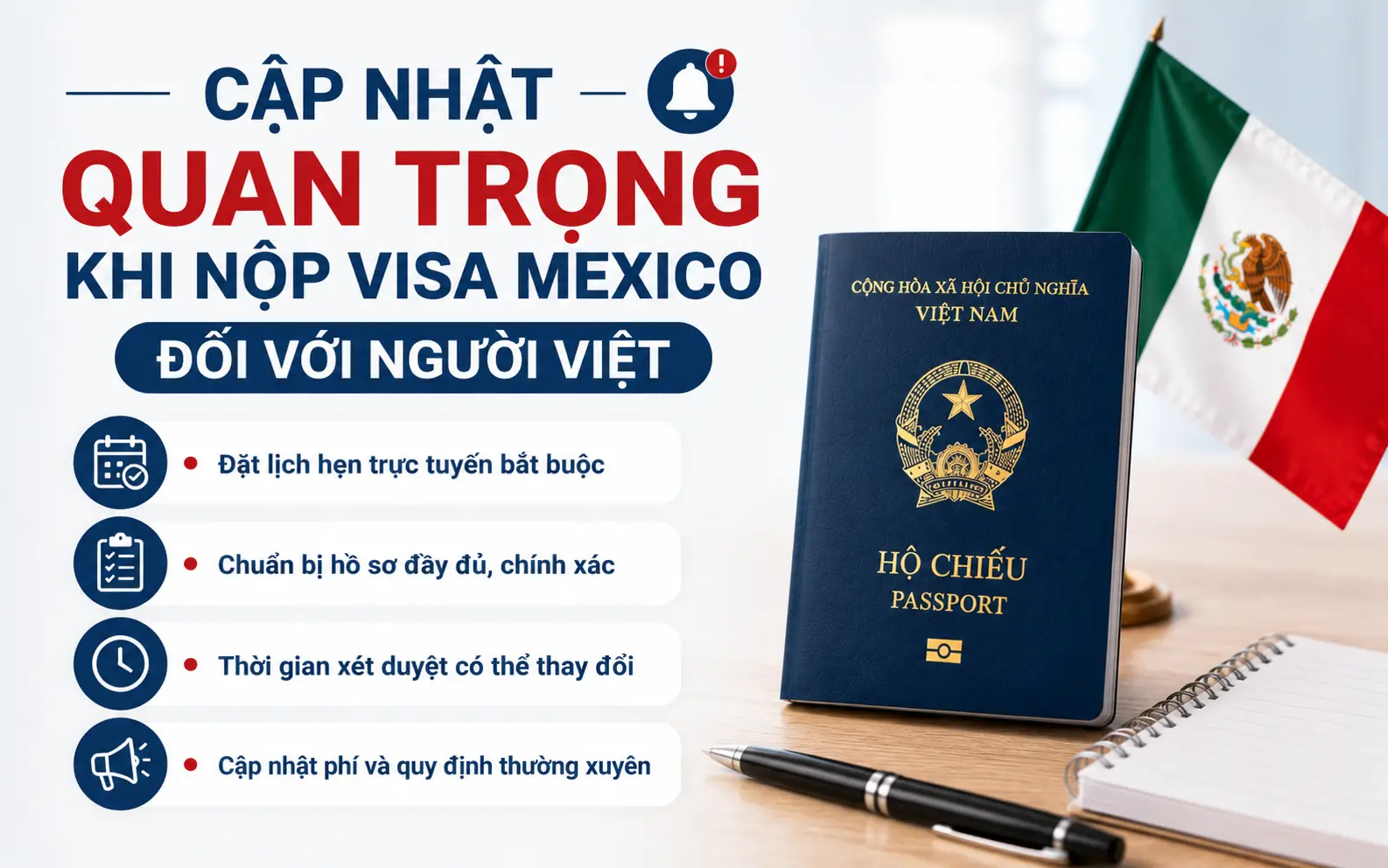 Cập nhật quan trọng về visa Mexico cho người Việt