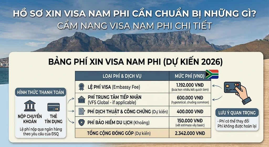 Chi phí xin visa Nam Phi bao nhiêu?