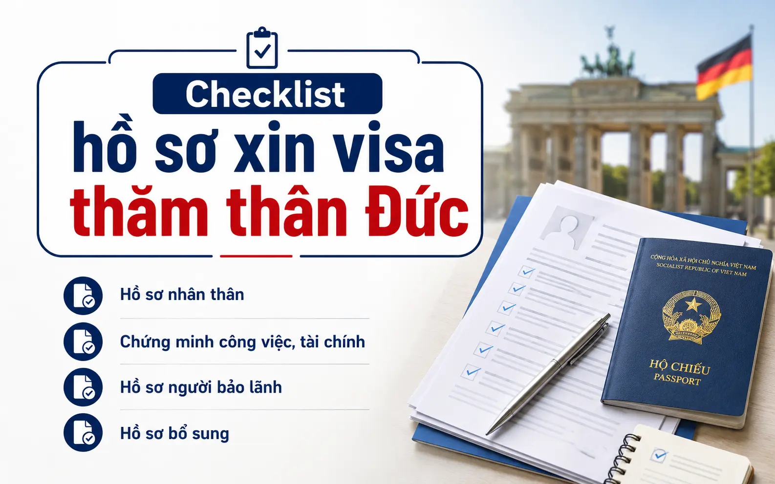 Hồ sơ cần chuẩn bị khi xin visa thăm thân Đức