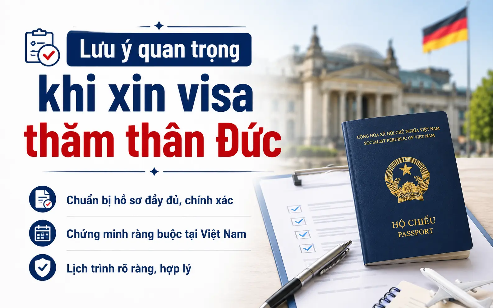 Lưu ý quan trọng khi xin visa thăm thân Đức